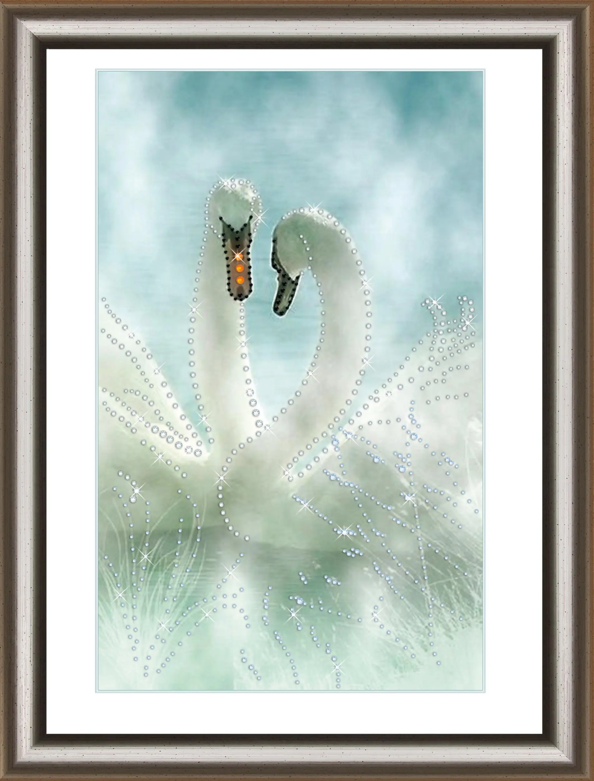 Набір картина стразами Crystal Art КС-1039 Білі лебеді