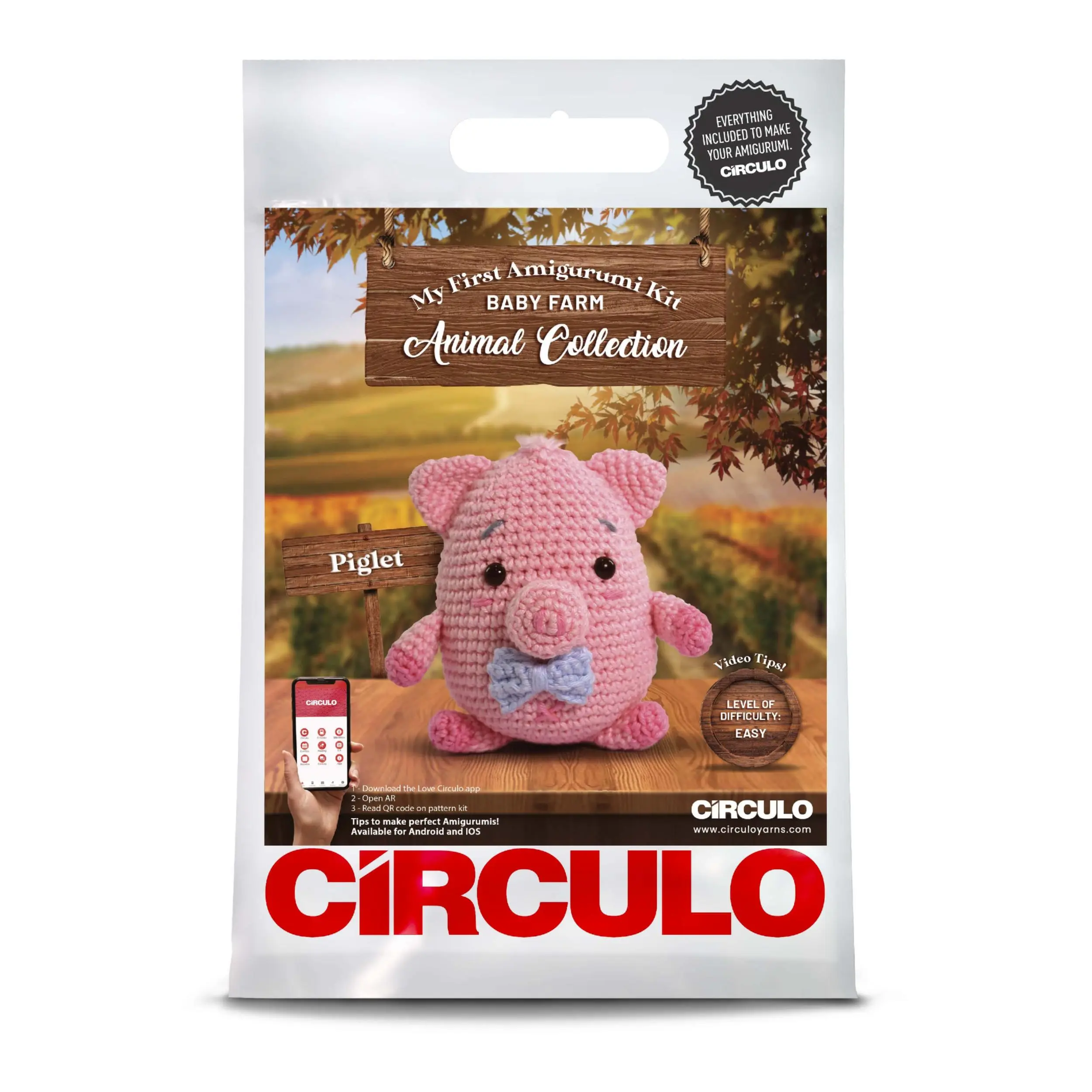 4 AMIGURUMI KIT - FARM Piglet (100% бавовна)