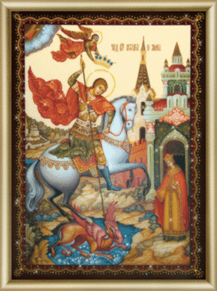 Набір картина стразами Чарівна Мить КС-160 Ікона великомученика Георгія Переможця