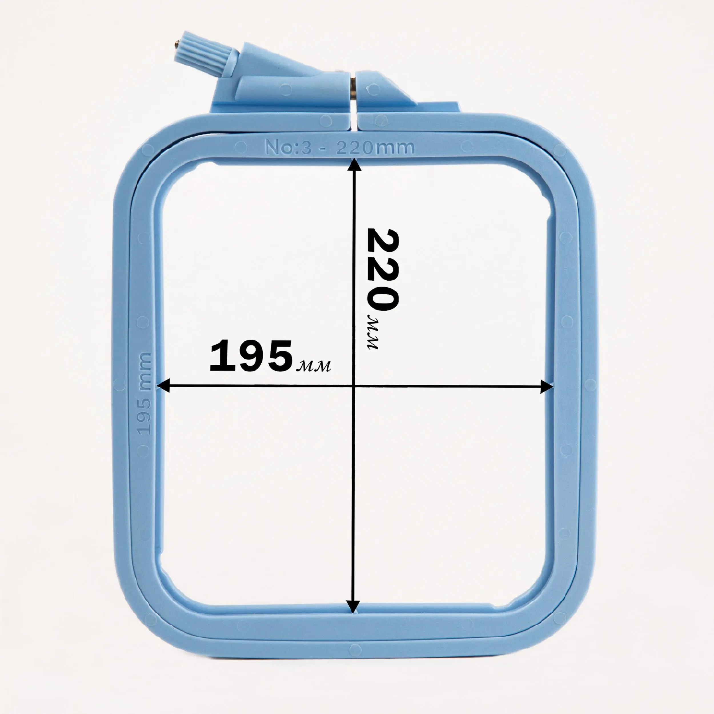 170-13 Пяльці-рамка квадрат (пластикові) 220*195мм Nurge (блакитні)