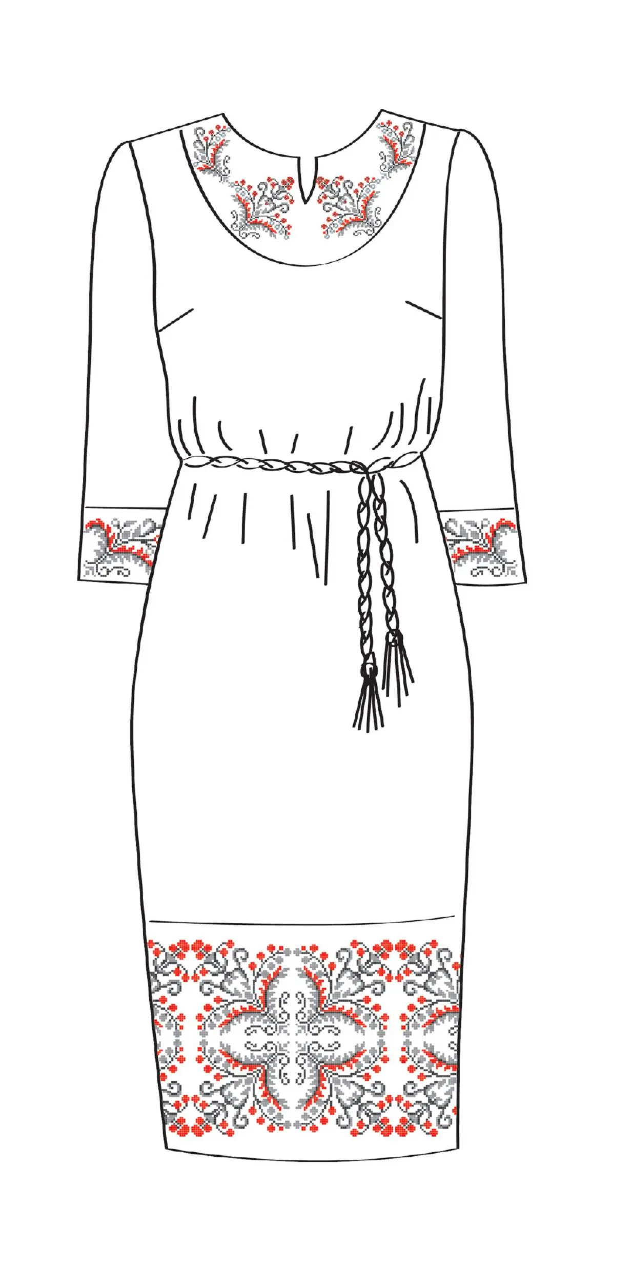 820-14/09 Плаття жіноче з поясом, біле, розмір 50