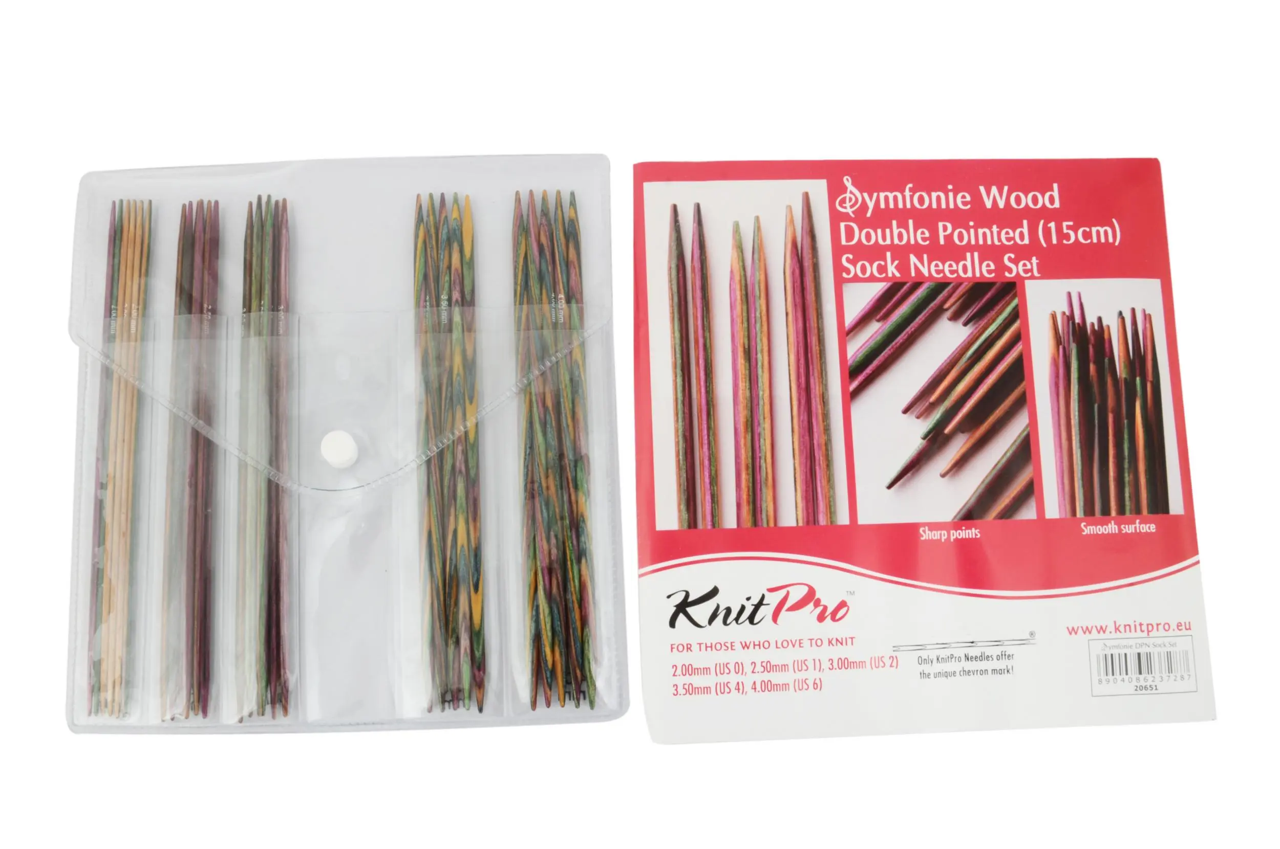 20651 Набір деревяних шкарпеткових спиць 15 см Symfonie Wood KnitPro