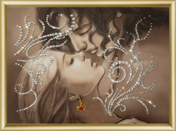 Набір картина стразами Чарівна Мить КС-034 Тремтливий поцілунок