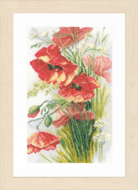 PN-0156301 Набір для вишивки хрестом LanArte Poppies Маки