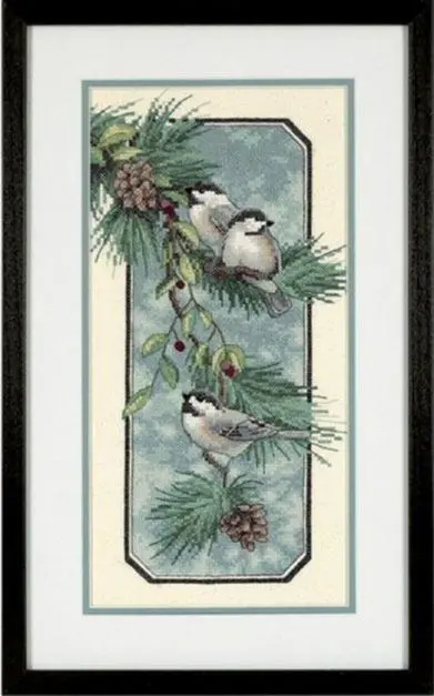 03199 Набір для вишивання хрестом DIMENSIONS Chickadees on a Branch Синиці на вітці