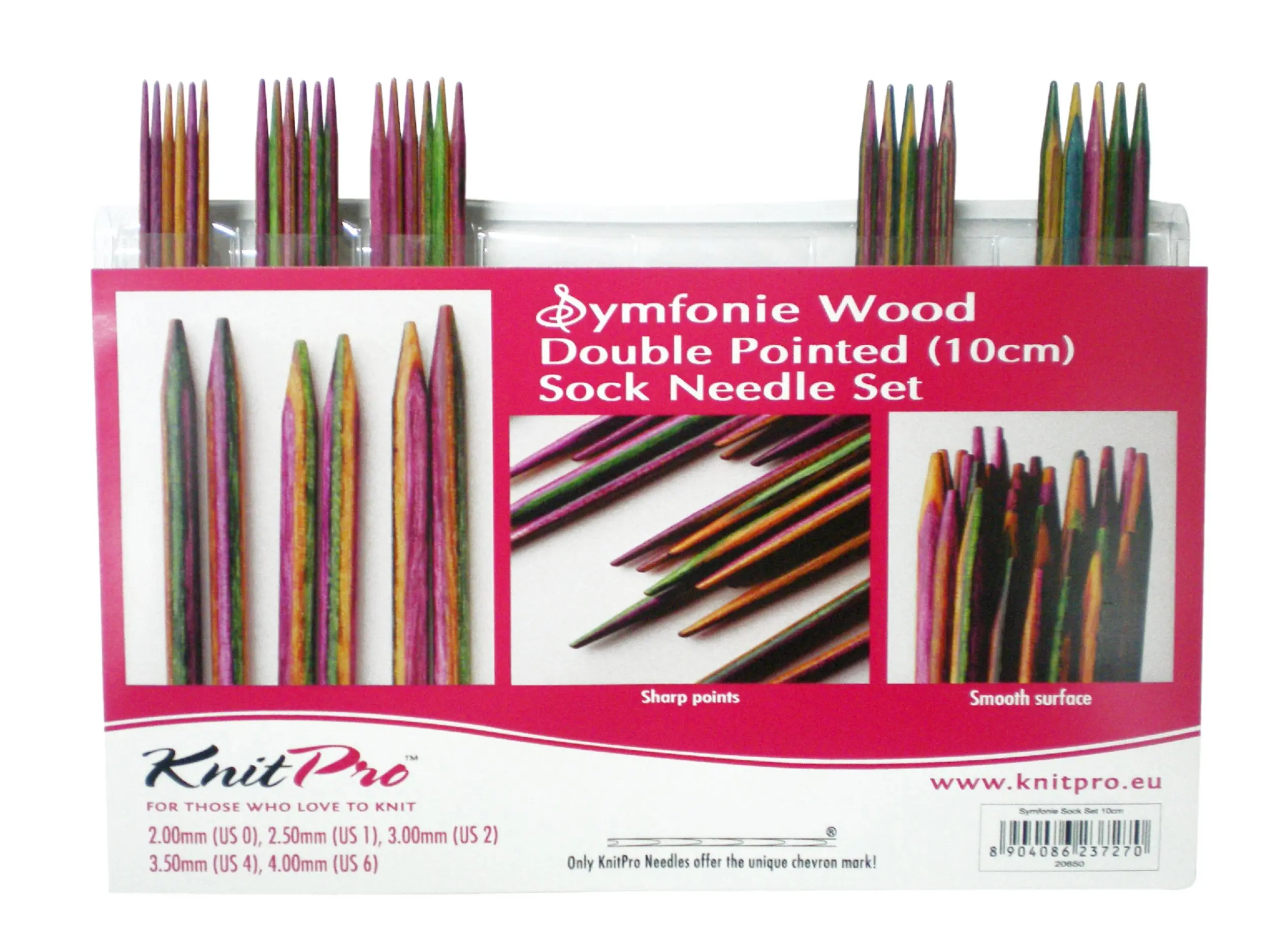 20650 Набір деревяних шкарпеткових спиць 10 см Symfonie Wood KnitPro