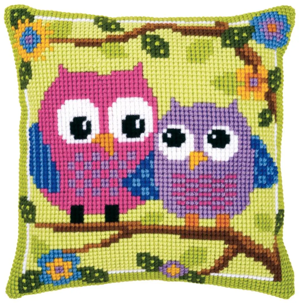 PN-0021540 Набір для вишивання хрестом (подушка) Vervaco Owls on a Branch Совы на ветке