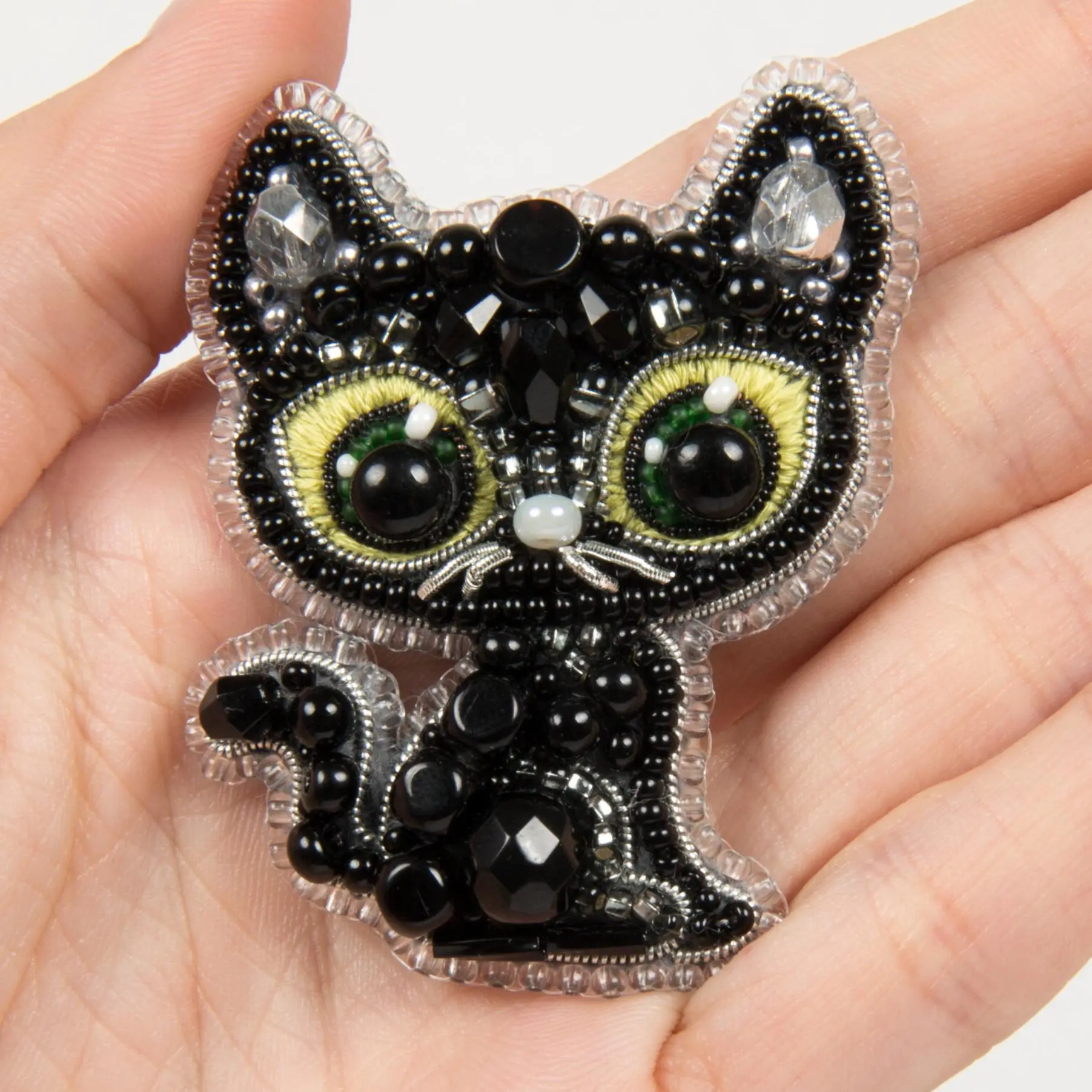 БП-330 Набір для виготовлення брошки Crystal Art Чорний кіт