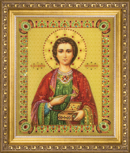 Набір картина стразами Чарівна Мить КС-051 Ікона великомученика та целителя Пантелеймона