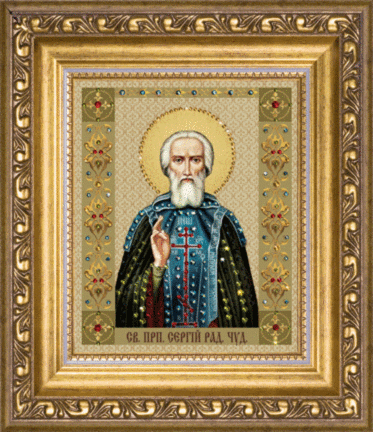 Набір картина стразами Чарівна Мить КС-074 Ікона святого преподібного Сергія Радонежського