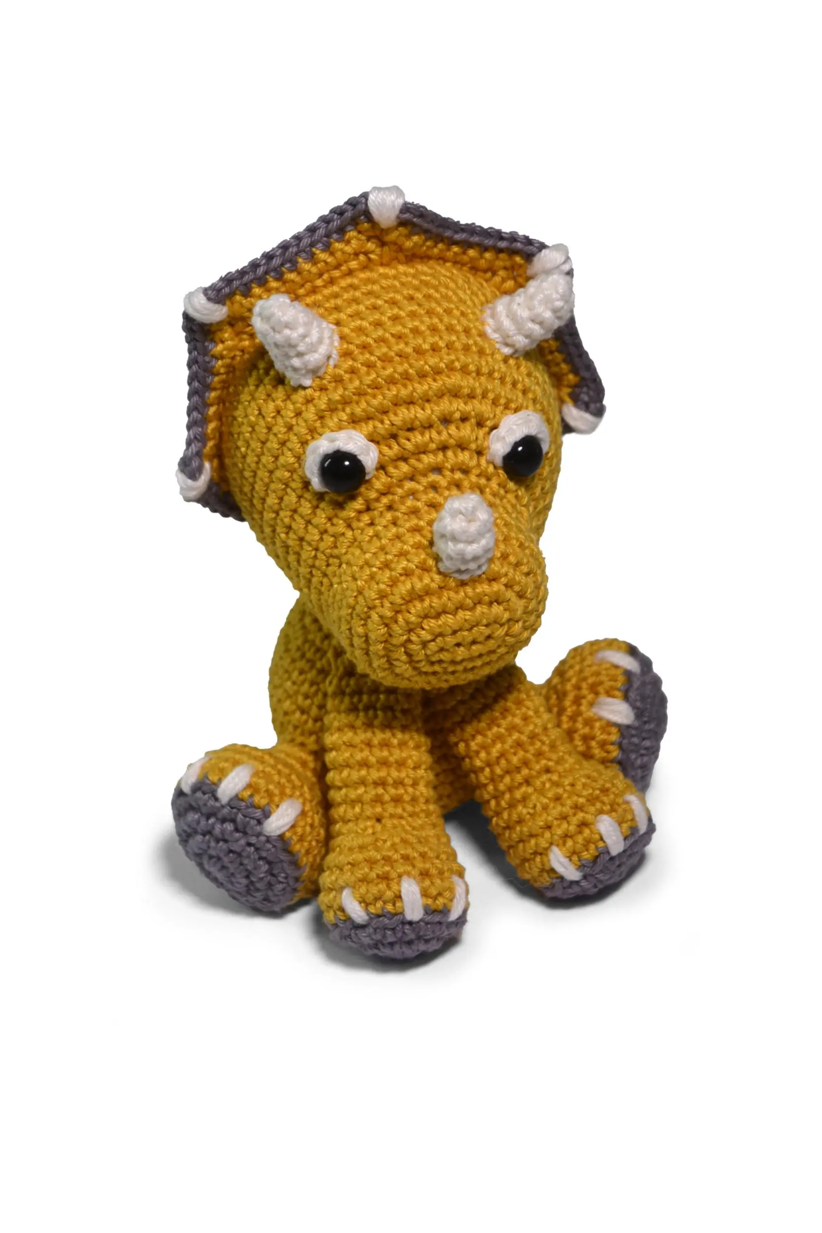 4 AMIGURUMI KIT - DINO Triceratops