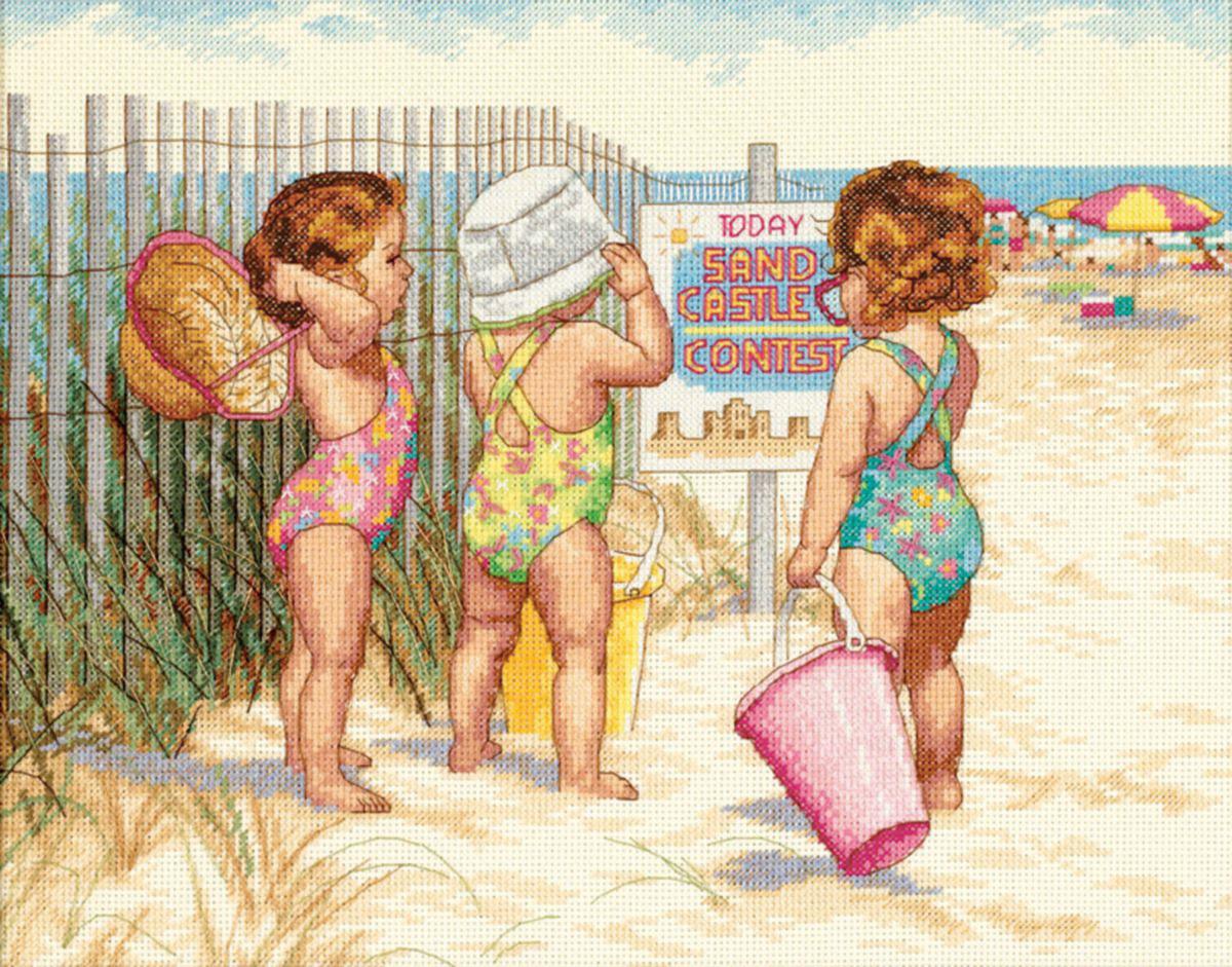 35216 Набір для вишивання хрестом DIMENSIONS Beach Babies Дівчатка на пляжі