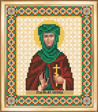 СБІ-062 Схема для вишивання бісером Іменна ікона свята мучениця Євгенія