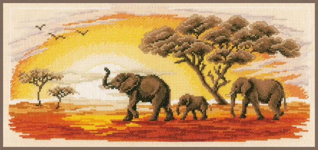 PN-0002317 Набір для вишивки хрестом Vervaco Elephants Слони