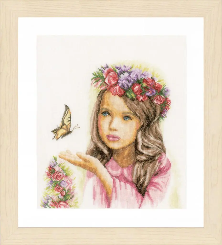 PN-0164072 Набір для вишивки хрестом LanArte Angel with Butterflies Янгол з метеликами
