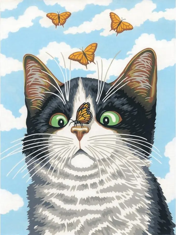 73-91808 Набір для малювання фарбами за номерами Dimensions Kitten with butterКошеня з метеликами