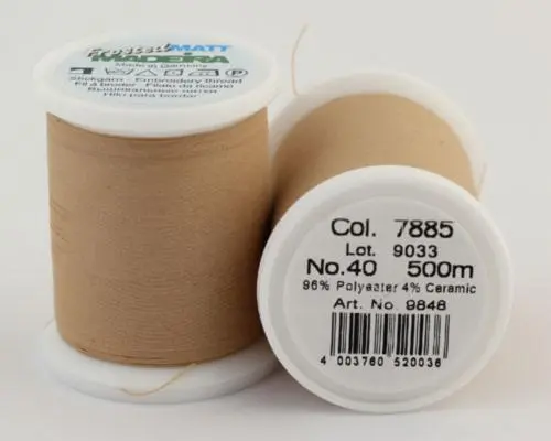 7885/9848 Frosted MATT екстра матові вишивальні нитки, 96% поліестер, 4% кераміка, 500 м
