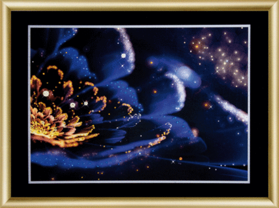 Набір картина стразами Чарівна Мить КС-141 Сапфірова квітка
