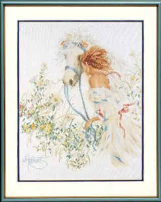 PN-0007952 Набір для вишивки хрестом LanArte Horse and Flowers Кінь та квіти
