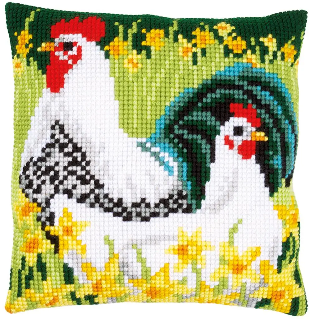 PN-0158006 Набір для вишивання хрестом (подушка) Vervaco Chickens Курчата
