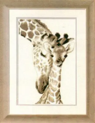 PN-0012183 Набір для вишивання хрестом Vervaco Giraffe Family Жирафи: мама та малюк