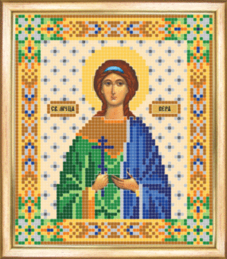 СБІ-034 Схема для вишивання бісером Іменна ікона свята мучениця Віра