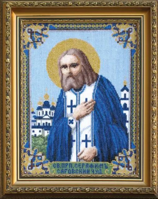 Набір для вишивання хрестиком Чарівна Мить №401 Ікона преподібного Серафима Саровського Чудотворця