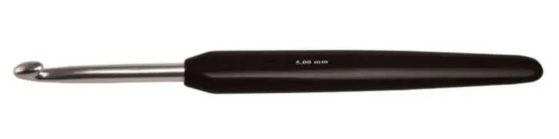 30813 Крючок алюмінієвий з чорною ручкою та срібним наконечником KnitPro, 3.00 мм