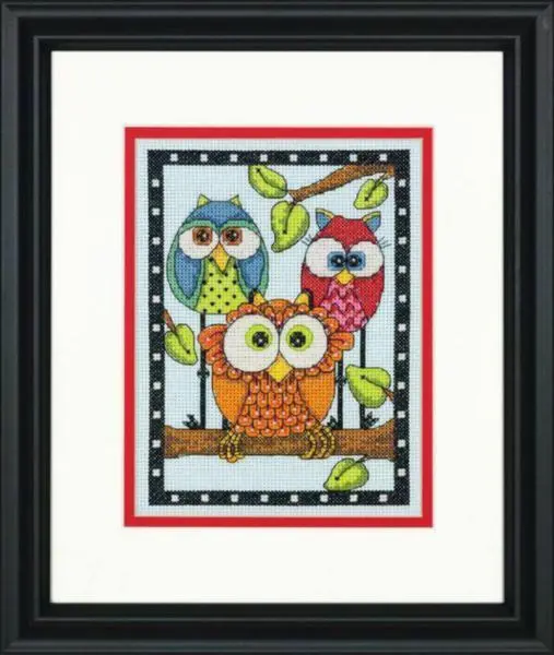 70-65159 Набір для вишивання хрестом DIMENSIONS Owl Trio Трио сов