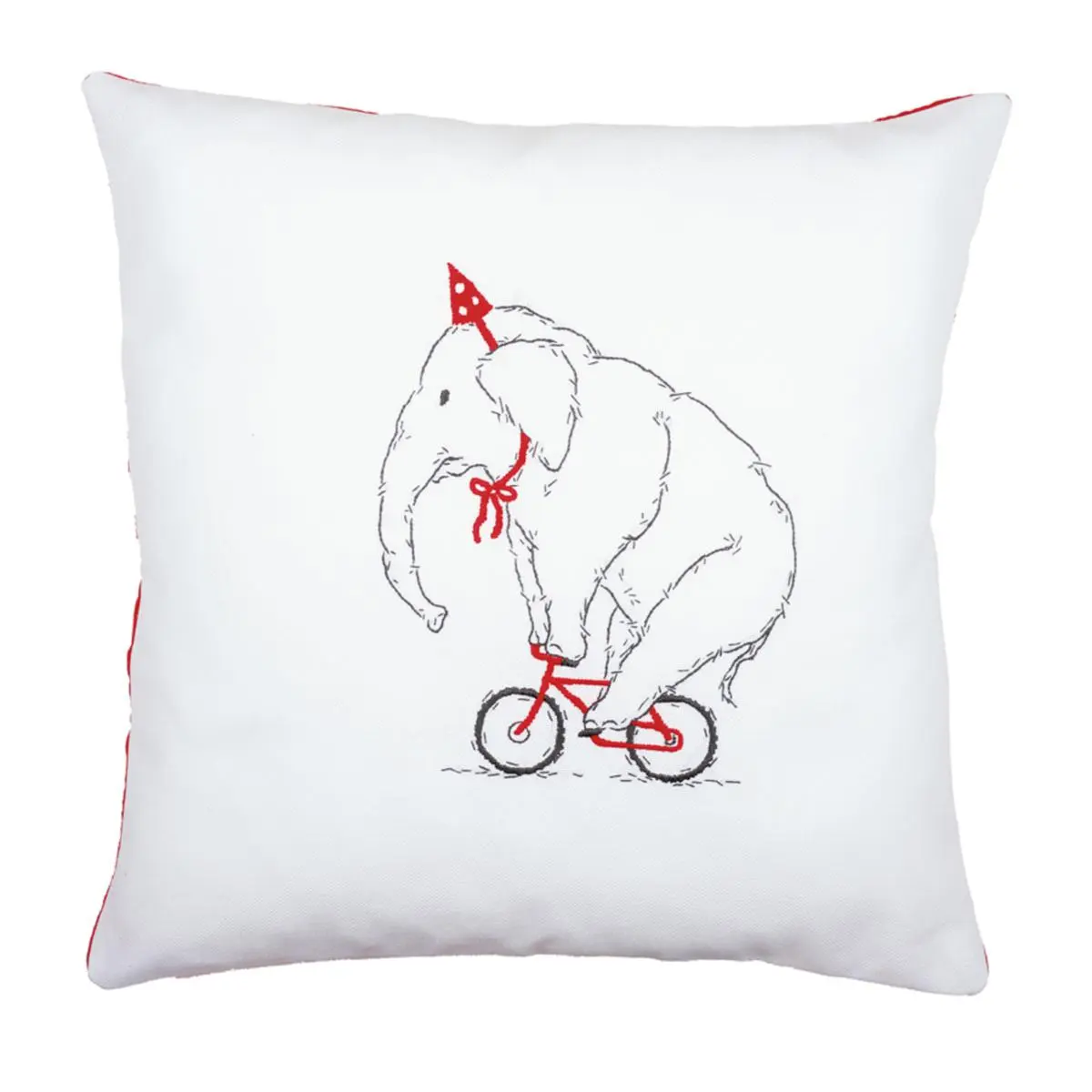 PN-0162239 Набір для вишивання гладдю (подушка) Vervaco Elephant on bike Слон на велосипеді