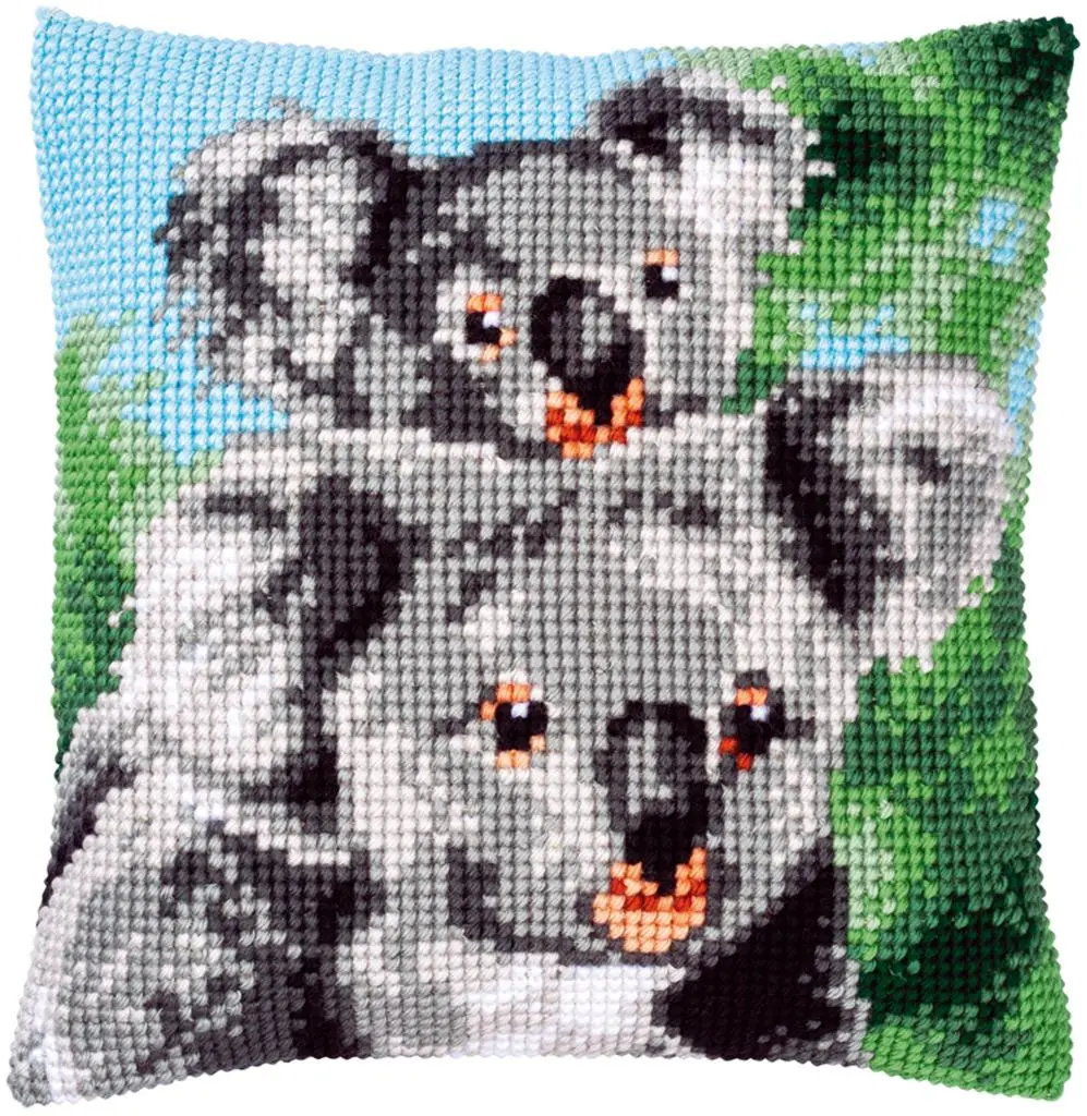 PN-0158399 Набір для вишивання хрестом (подушка) Vervaco Koala with baby Коала з немовлям