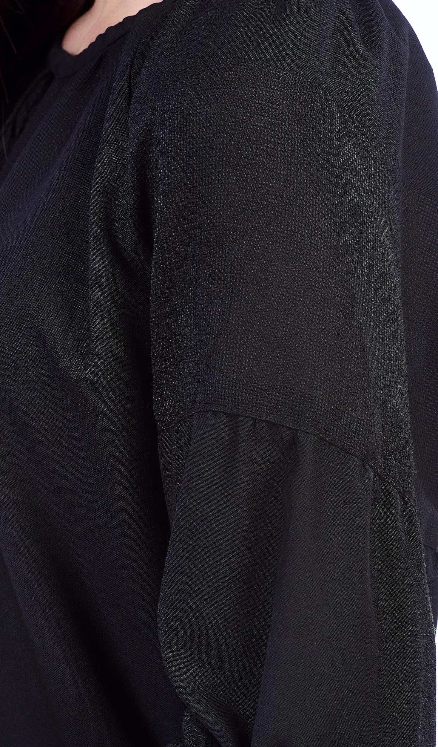 ТПК-172 03-02/09 Сорочка жіноча під вишивку, чорна, 3/4 рукав, розмір 46