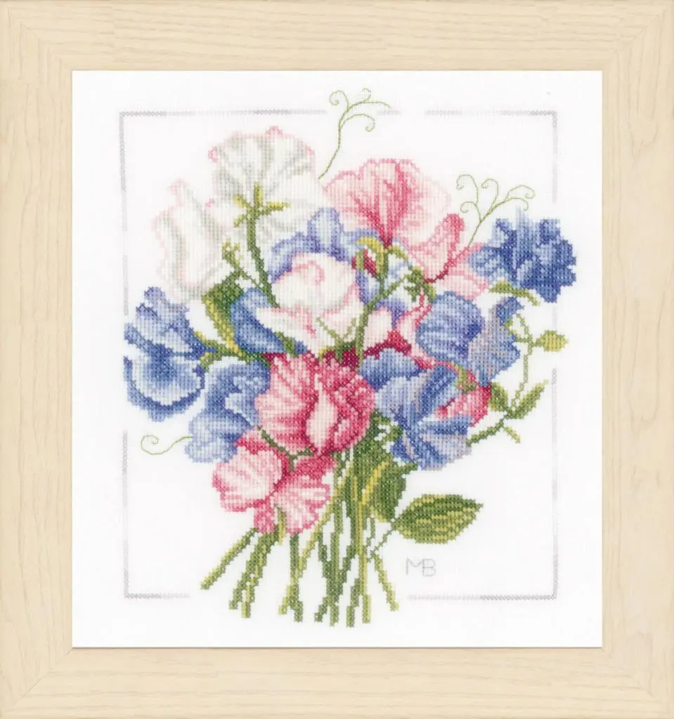 PN-0157497 Набір для вишивки хрестом LanArte Colorful Bouquet Яскравий букет