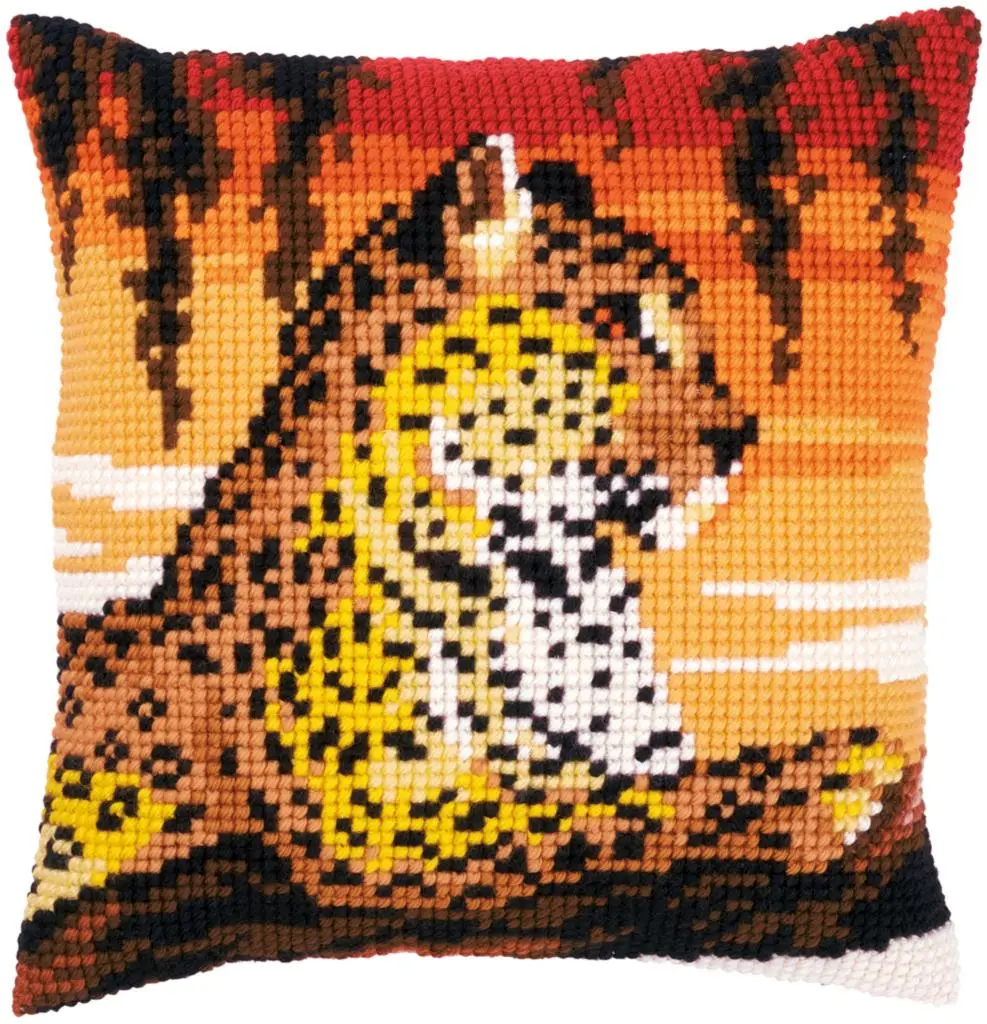 PN-0162253 Набір для вишивання хрестом (подушка) Vervaco Leopard Леопард
