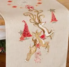 PN-0150838 Набір для вишивання хрестом (доріжка на стіл) Vervaco Jumping Reindeers Олені, що стрибають