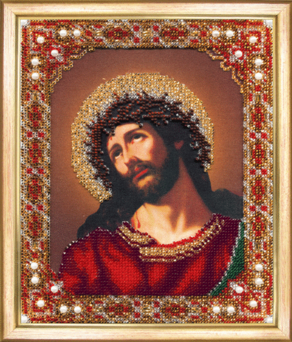 Набір для вишивання бісером Чарівна Мить Б-1165 Ікона Госопда Ісуса Христа Спаситель у терновому вінці