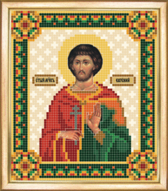 СБІ-081 Схема для вишивання бісером Іменна ікона святий мученик Євгеній