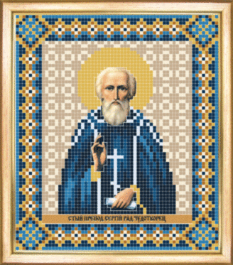СБІ-071 Схема для вишивання бісером Іменна ікона святий Сергій Радонежський