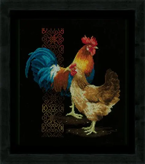 PN-0162577 Набір для вишивання хрестом Vervaco Chicken  Rooster Курка та півник