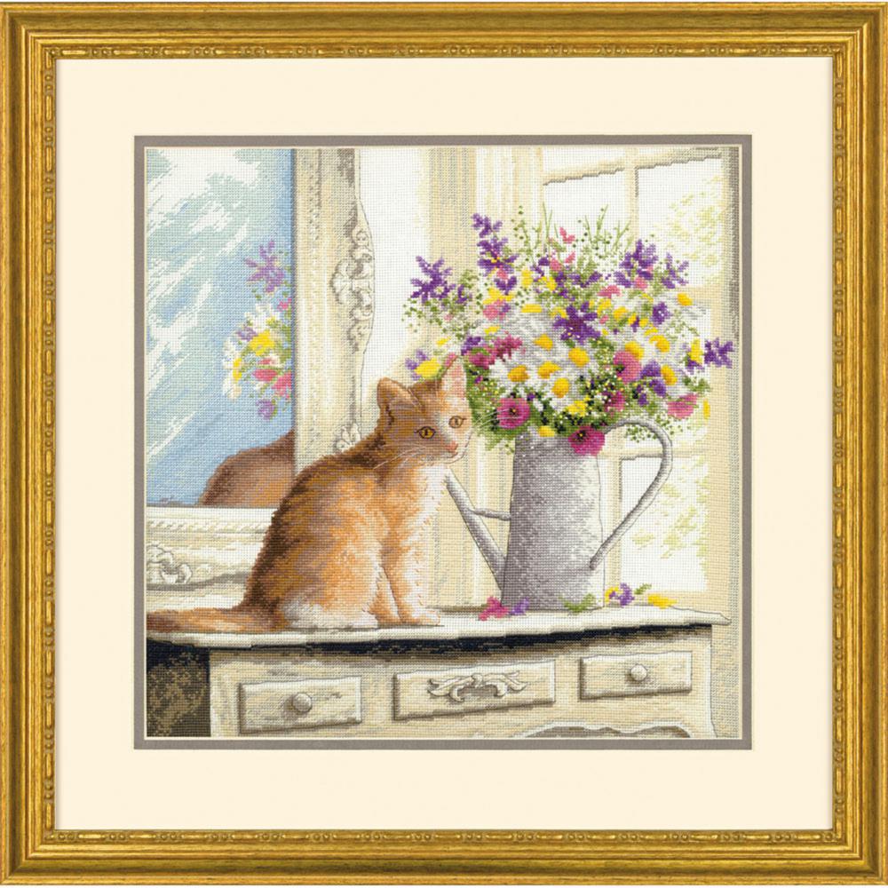 70-35359 Набір для вишивання хрестом DIMENSIONS Kitten in the window Кошеня у вікні