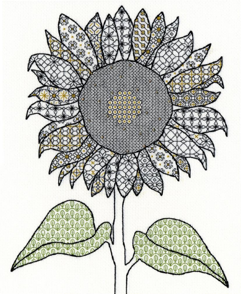 XBW1 Набір для вишивання хрестом Blackwork Sunflower Соняшник Bothy Threads