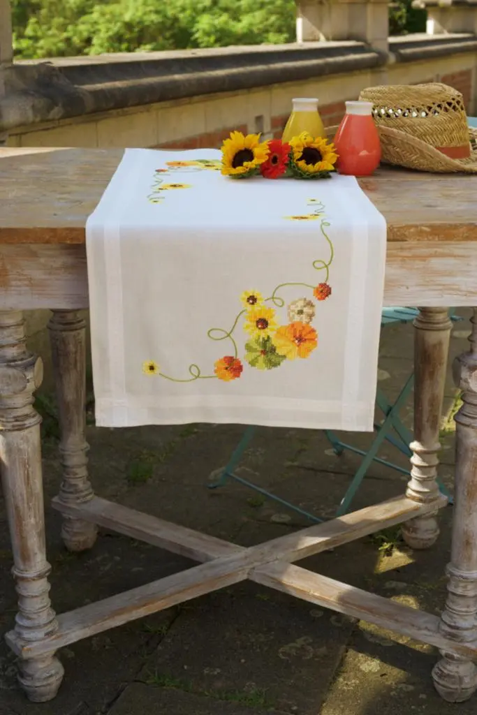 PN-0162453 Набір для вишивання хрестом (доріжка на стіл) Vervaco Sunflowers Соняшники 