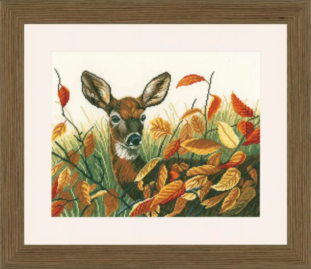 PN-0021223 Набір для вишивки хрестом LanArte Deer with Autumn Leaves Олень з осіннім листям