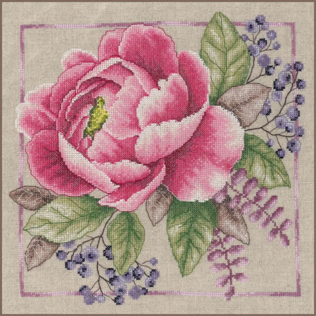 PN-0199792 Набір для вишивки хрестом LanArte Дім і сад, квітучі румяна