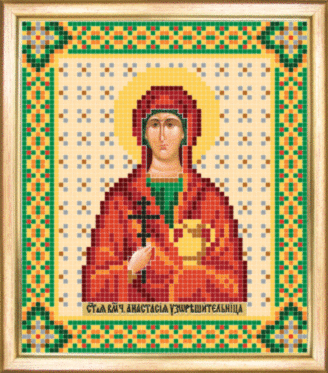 СБІ-036 Схема для вишивання бісером Іменна ікона свята великомучениця Анастасія