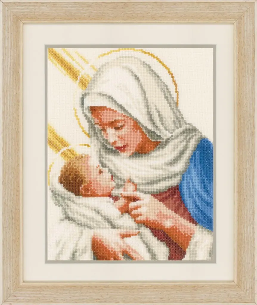 PN-0148524 Набір для вишивки хрестиком Vervaco Марія та Ісус, аїда 14, 23х27, лічильний хрест.