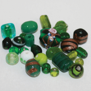 133TDM/Green,4-12 MM,50г.Plain/Fancy Mix Crystal Art намистини