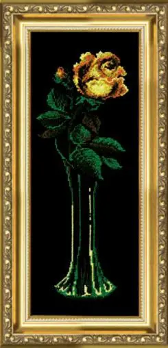 Набір для вишивання хрестиком Чарівна Мить №129 Жовта троянда