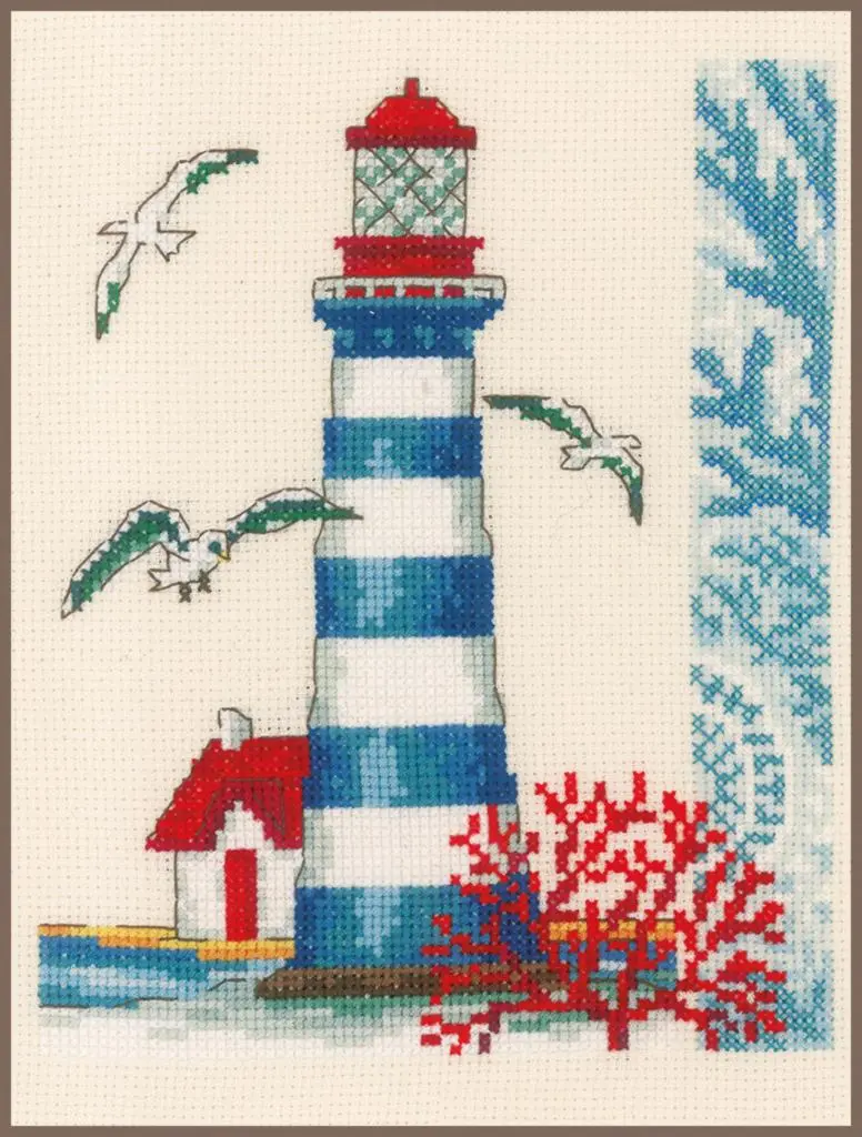 PN-0173175 Набір для вишивання хрестиком Vervaco, Lighthouse 18х21, аїда 14
