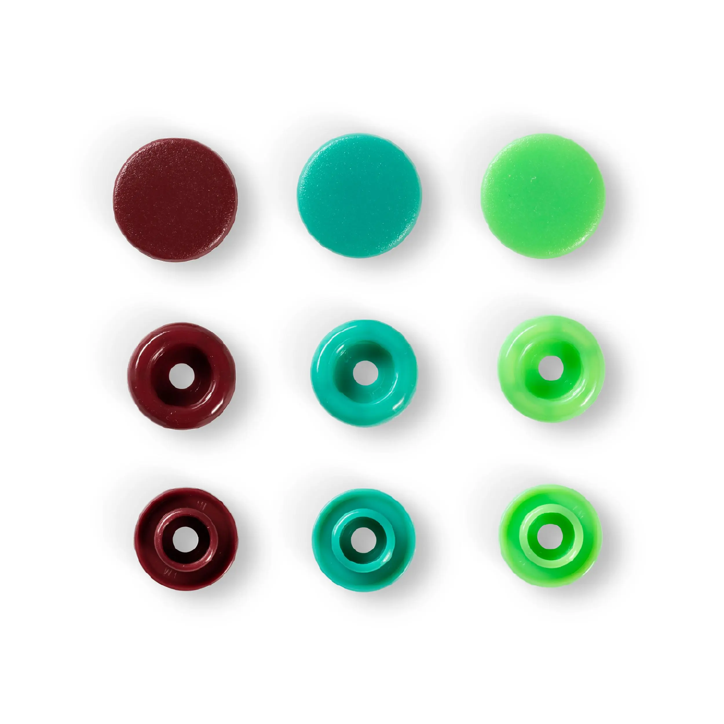 393005 PL Kнопкі Color Snaps (зелений/світло-зелений/коричневий), Prym